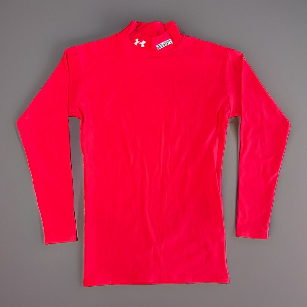 Under Armour Ohio State Buckeyes Y2K Compression Mock Neck Shirt Red Mens M